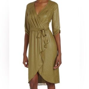 BCBGMaxAzria Asymmetrical Olive Dress 🫒